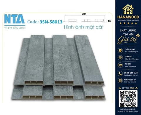 Tấm Ốp Lam 3 Sóng Thấp Nhựa Giả Bê Tông NTA 58013