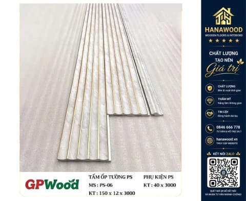 Tấm Lam Sóng Ốp Trần Bán Nguyệt GPWood PS-06 Vân Bê Tông