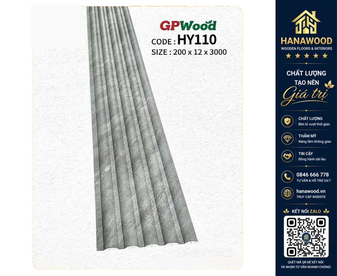 Hình ảnh Tấm Ốp Lam Sóng Tròn Giả Bê Tông GPWood HY110