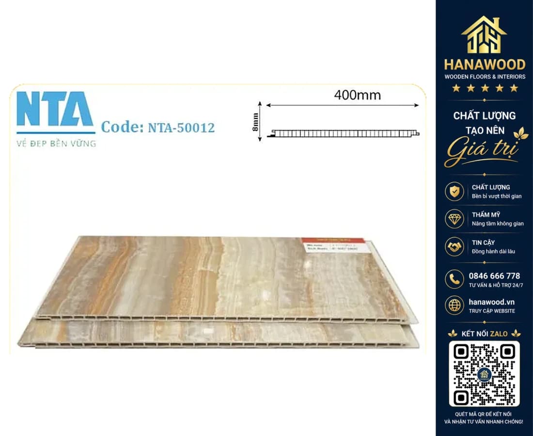 Tấm Nhựa Ốp Tường Nano Vân Đá NTA 50012