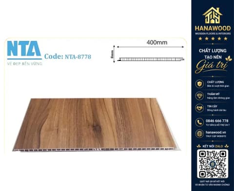 Tấm Nhựa Ốp Tường Nano Giả Gỗ NTA 8778