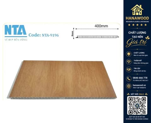 Tấm Nhựa Ốp Tường Nano Giả Gỗ NTA 9196