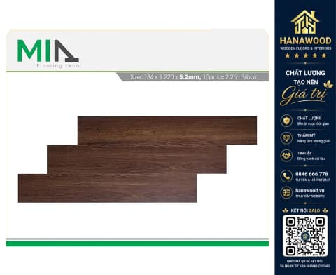 Sàn Nhựa Giả Gỗ Hèm Khóa MIA MA 5207 Dày 5.2mm