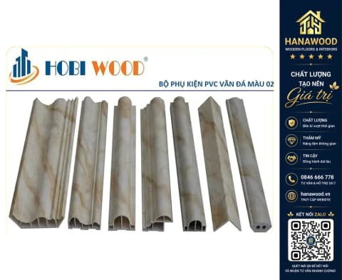 Phào PVC Vân Đá Hobi Wood Màu 02
