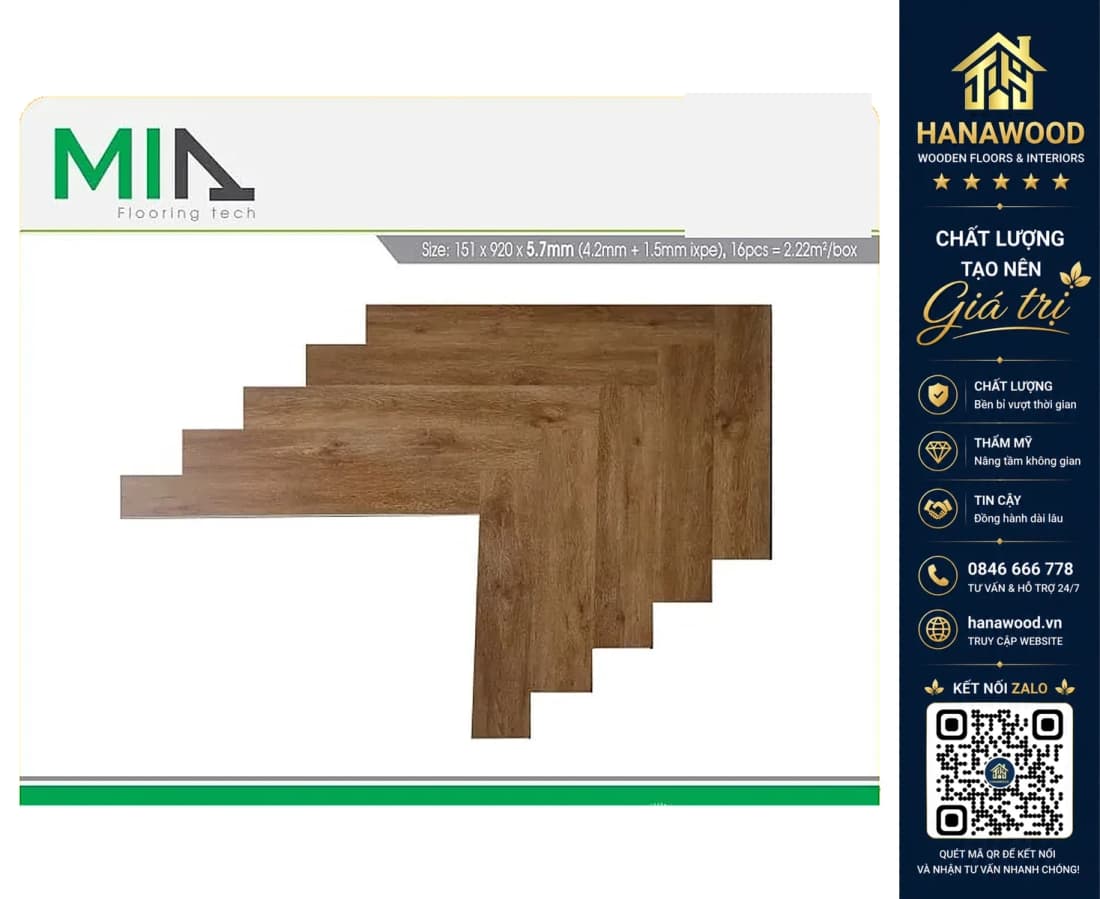 Sàn Nhựa Hèm Khoá Xương Cá MIA MA XC03