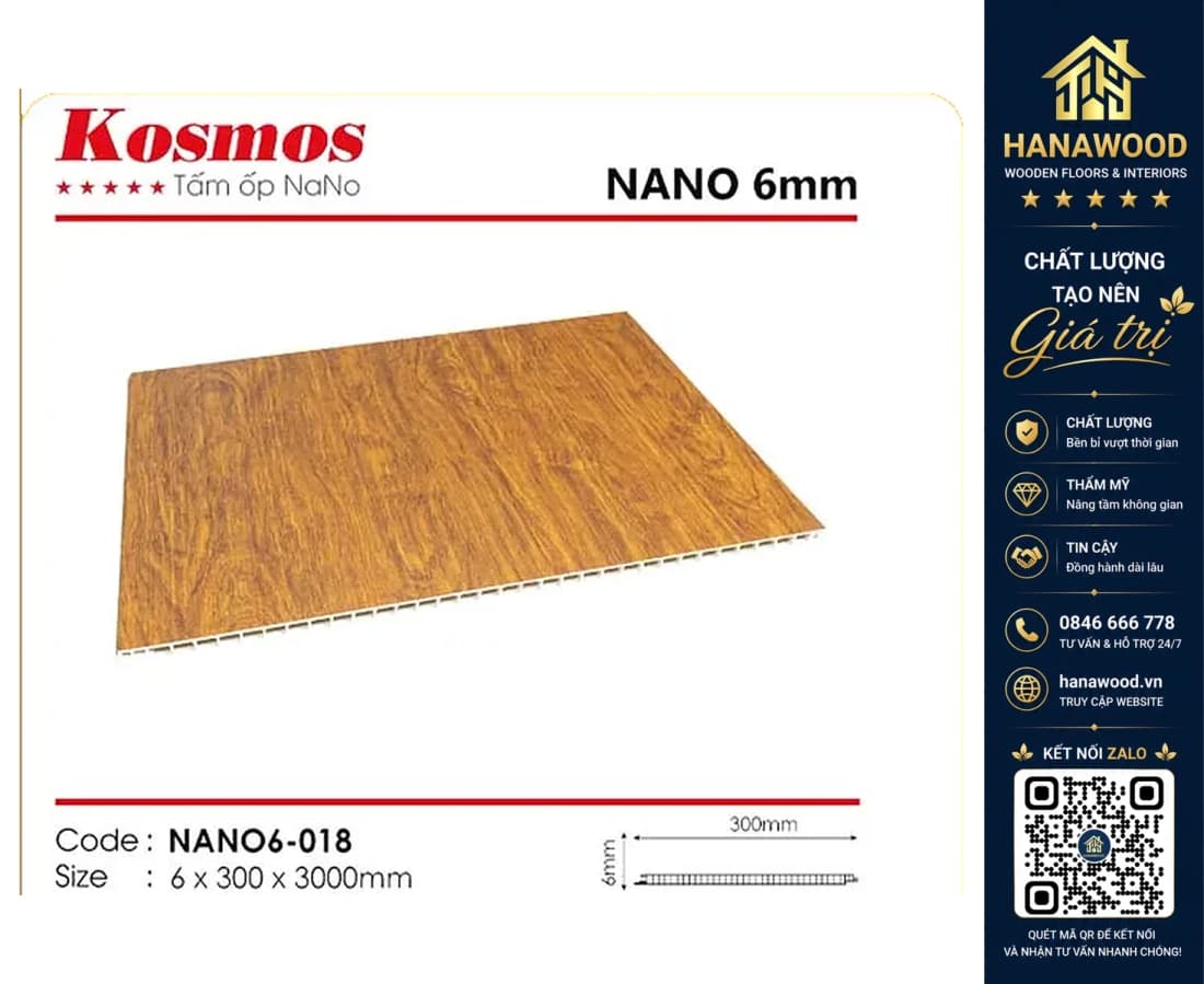 Tấm Ốp Tường Nano Kosmos Dày 6mm Nano06-018