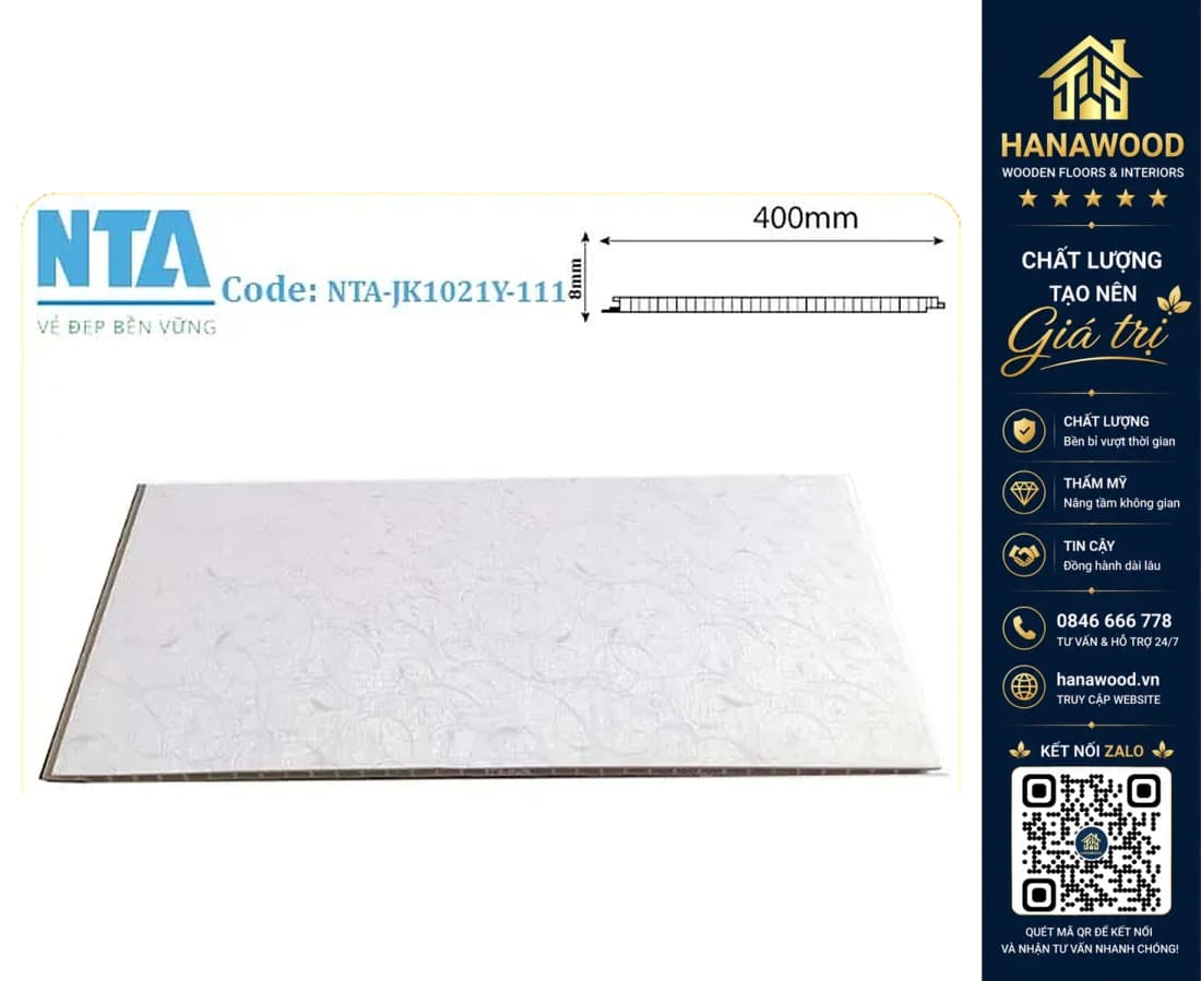 Tấm Nhựa Ốp Tường Nano Hoa Văn NTA JK1021Y-111