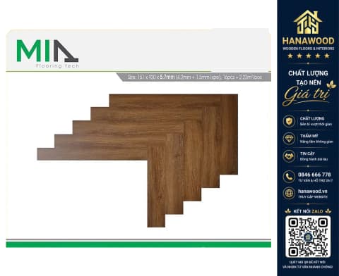 Sàn Nhựa Xương Cá Hèm Khoá MIA MA XC08