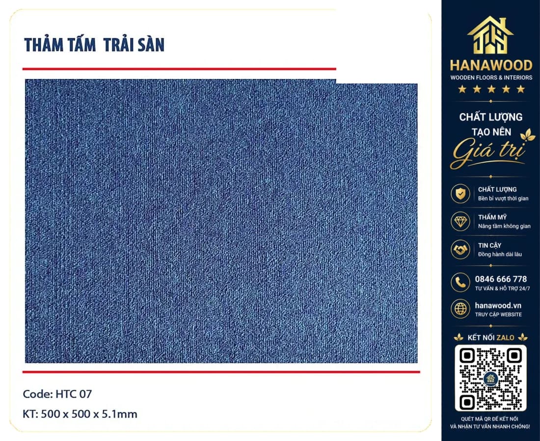 Tấm Thảm Trải Sàn Văn Phòng HTC-07 50x50 cm
