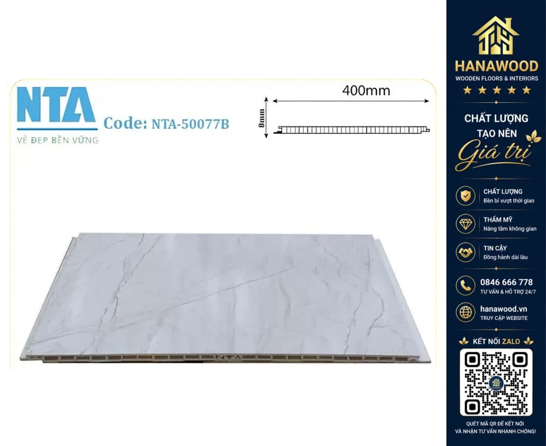 Tấm Nhựa Ốp Tường Nano Vân Đá NTA 50077B