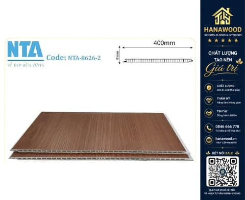 Tấm Nhựa Ốp Tường Nano Giả Gỗ NTA 8626-2