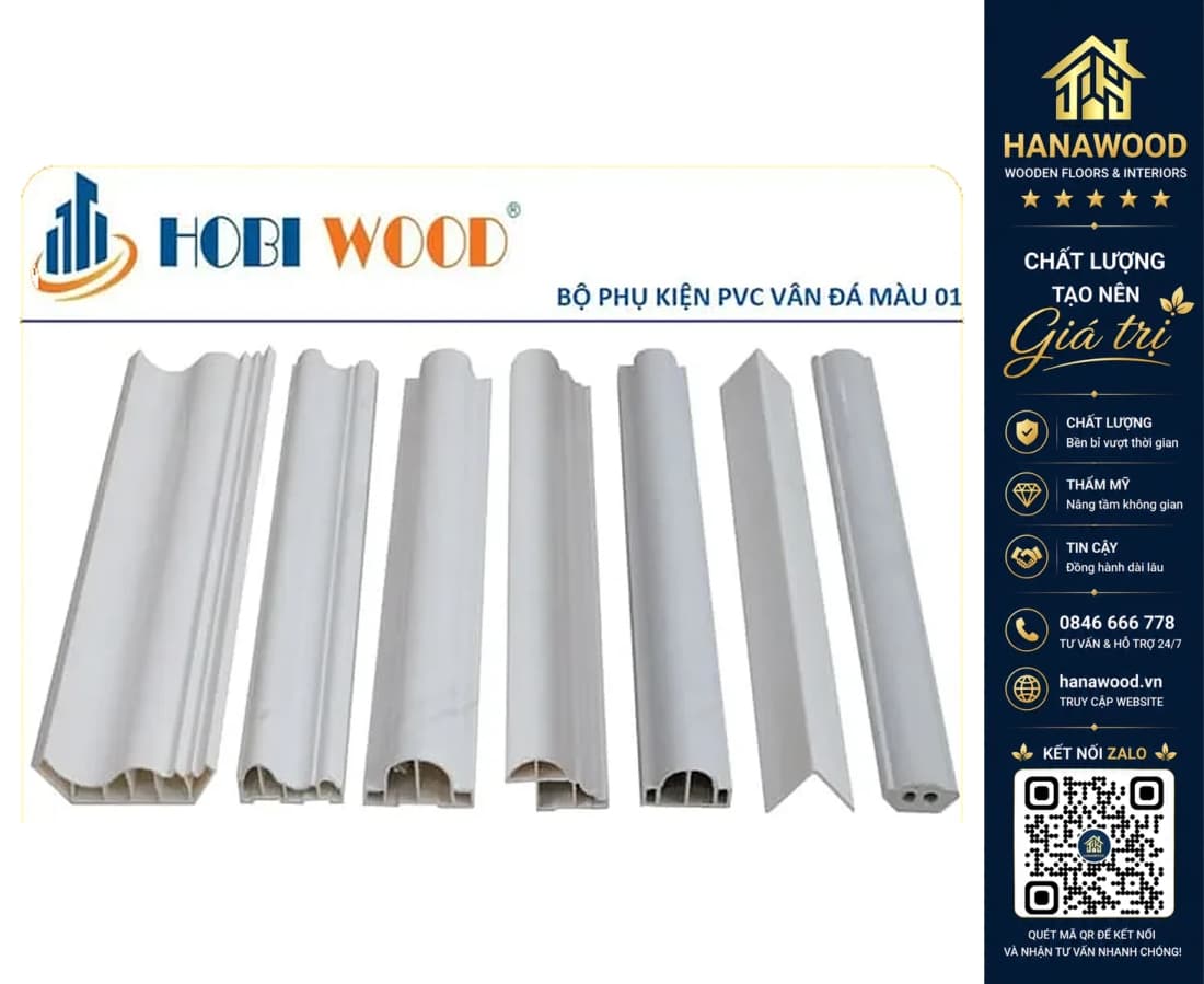 Phào PVC Vân Đá Hobi Wood Màu 01