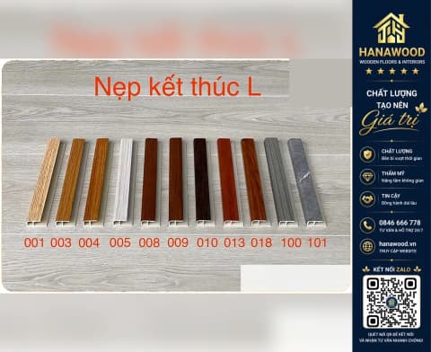 Nẹp kết thúc nhựa giả gỗ Kosmos mã L (30x13) 30 x 13 x 3000 mm