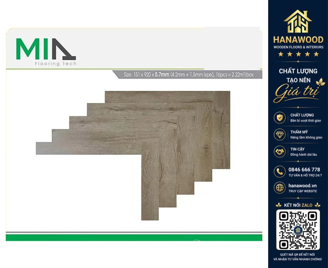 Sàn Nhựa Xương Cá Hèm Khoá MIA MA XC07