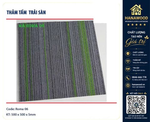 Thảm Tấm Trải Sàn Văn Phòng Roma 06 50x50cm
