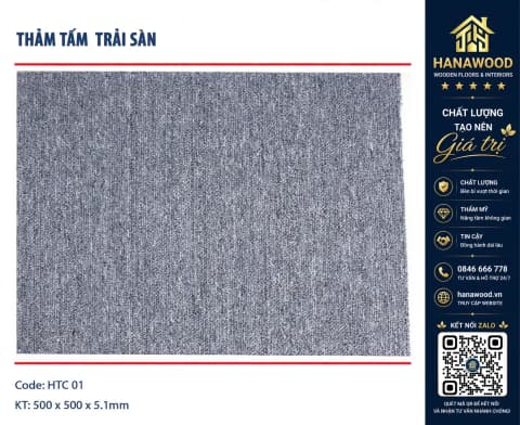 Thảm Tấm Trải Sàn Văn Phòng HTC-01 50x50 cm