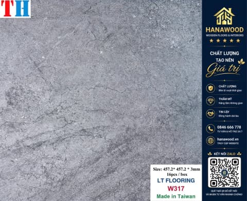 Hình ảnh Sàn Nhựa Dán Keo Vân Bê Tông THFloor W317 Dày 3mm