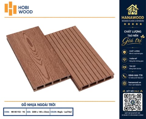 Hình ảnh Sàn Hồ Bơi Ngoài Trời Hobiwood HB140V25-VG Maple-Leaf Red