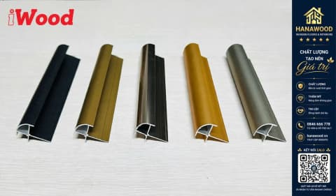 Hình ảnh Nẹp Nhôm V Góc Bo Tròn 8mm Ốp Tấm Than Tre iWood NNVGT8