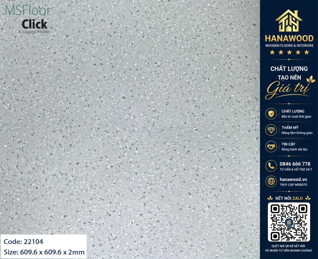 Hình ảnh Sàn Nhựa Dán Keo Vân Đá Mài Terrazzo MSFloor 22104 Dày 2mm