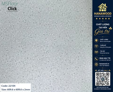 Hình ảnh Sàn Nhựa Dán Keo Vân Đá Mài Terrazzo MSFloor 22104 Dày 2mm