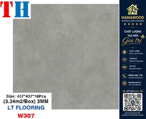 Hình ảnh Sàn Nhựa Dán Keo Giả Vân Bê Tông THFloor W307 Dày 3mm