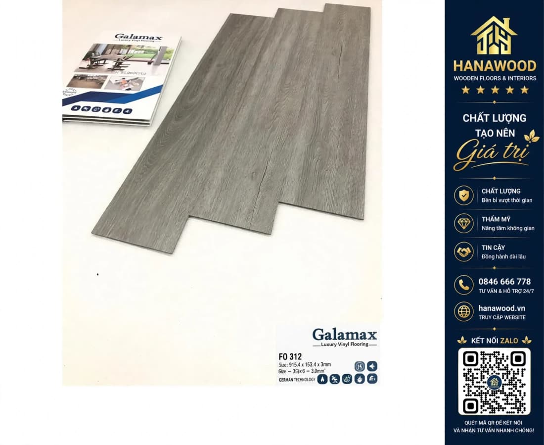 Sàn Nhựa Dán Keo Galamax 3mm FO312