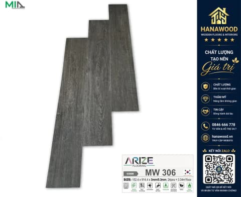 Hình ảnh Sàn Nhựa Vinyl Dán Keo Vân Gỗ ARIZE MW306 Dày 3mm