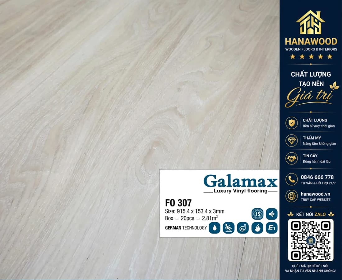 Sàn Nhựa Dán Keo Galamax 3mm FO307