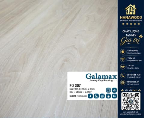Sàn Nhựa Dán Keo Galamax 3mm FO307
