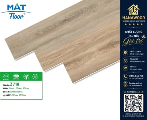 Sàn Nhựa Giả Gỗ Hèm Khóa MAT Floor Z-710 Dày 4mm