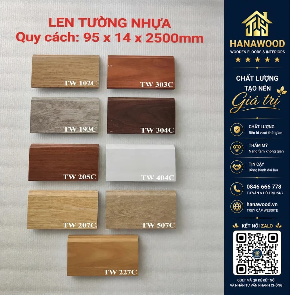 Len chân tường id 1734 95 x 14 x 2500 mm