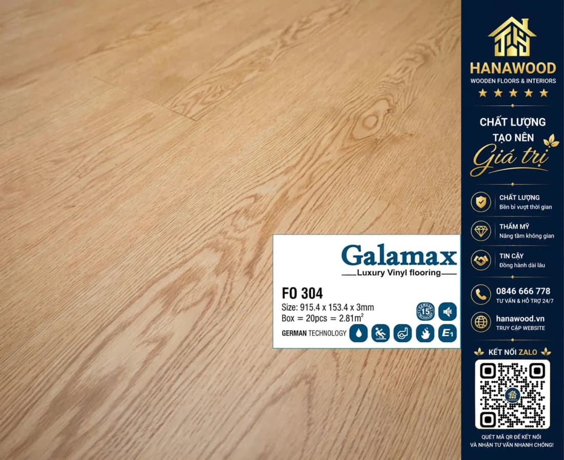 Sàn Nhựa Dán Keo Galamax 3mm FO304