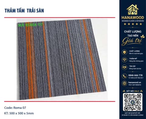 Thảm Tấm Trải Sàn Phòng Khách Roma 07 50x50cm