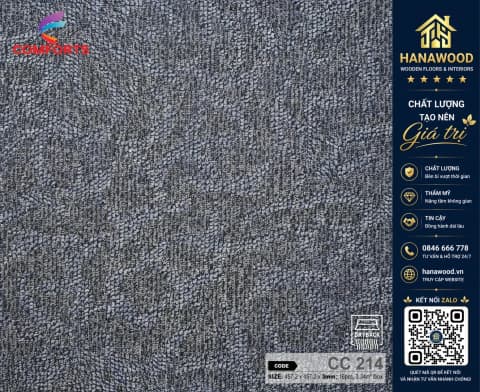 Sàn Nhựa Dán Keo Vân Thảm Comforts CC214 Dày 3mm