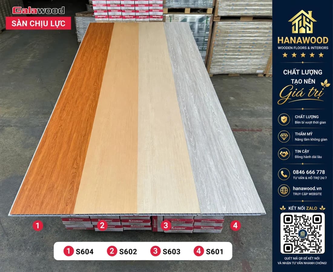 Sàn Nhựa Chịu Lực Giả Vân Gỗ Làm Gác Xép Galawood