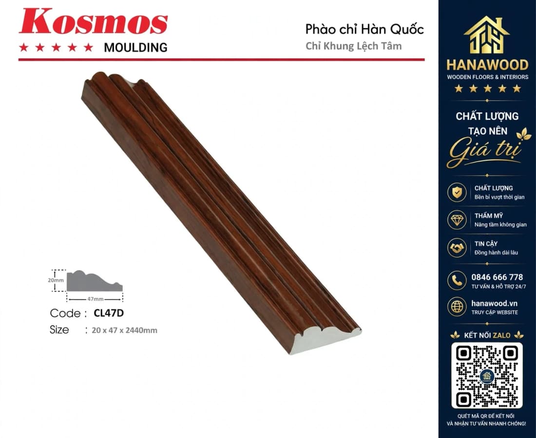 Chỉ Khung Lệch Tâm Kosmos CV47D 20 x 47 x 2440mm