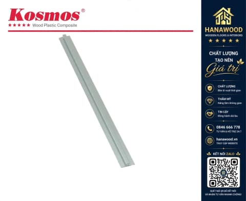 Nẹp Nhôm H Nối màu Bạc tấm ốp PVC giả đá