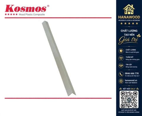 Nẹp Nhôm Góc V màu Bạc tấm ốp PVC giả đá