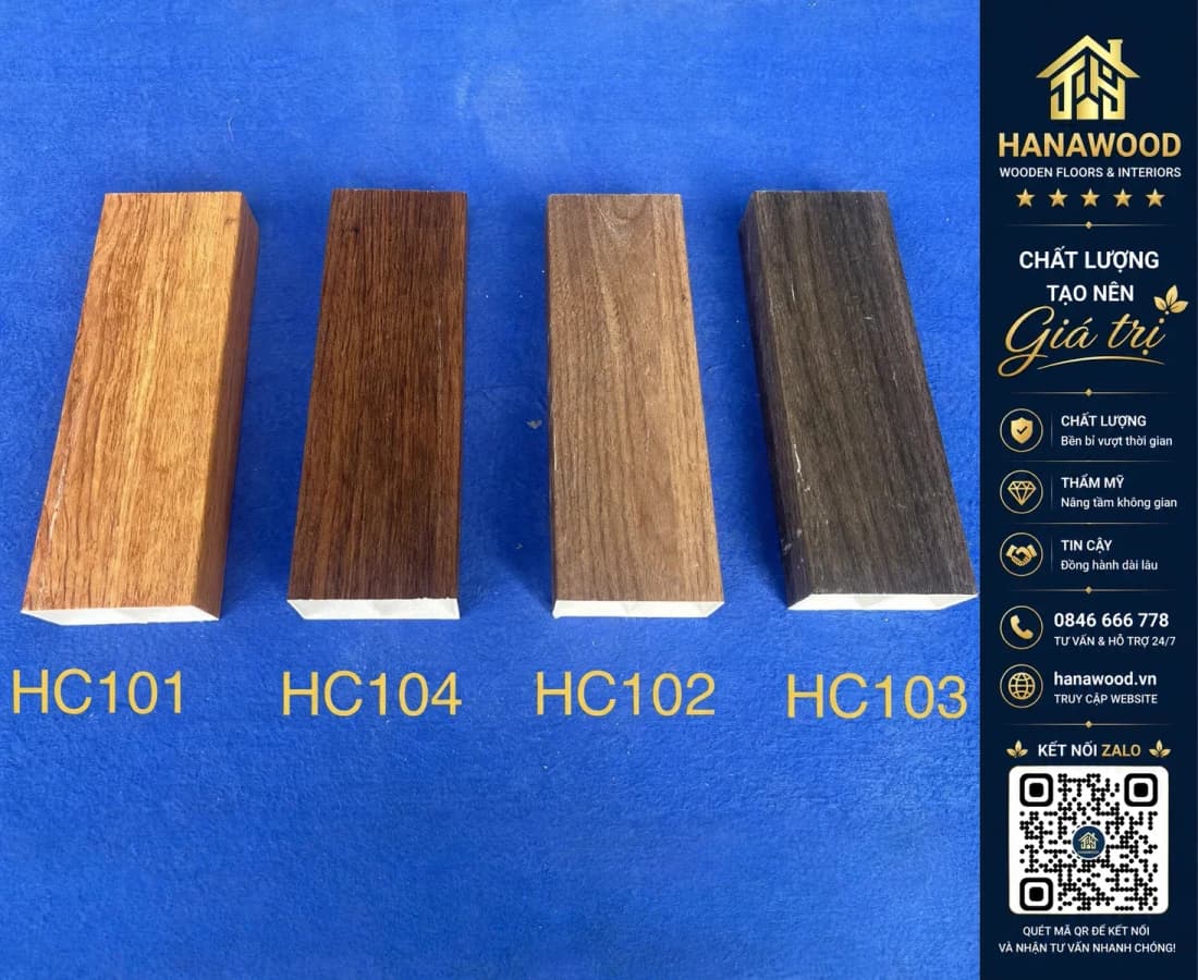 Thanh Lam Trang Trí Nhựa Giả Gỗ Hobi Wood 100x50