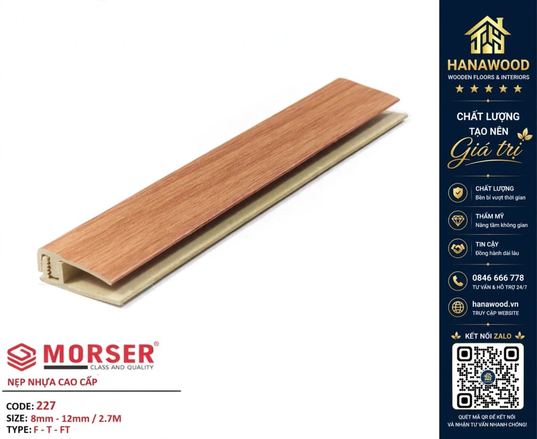 Nẹp Nhựa F Kết Thúc Sàn Gỗ Sàn Nhựa Morser 227