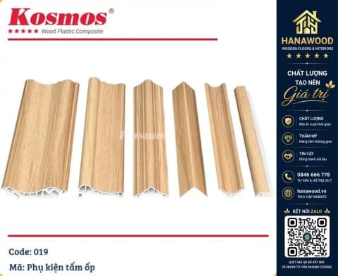 Phụ Kiện Phào Chỉ, Nẹp Tấm Ốp Lam Sóng Nano Kosmos Màu 019