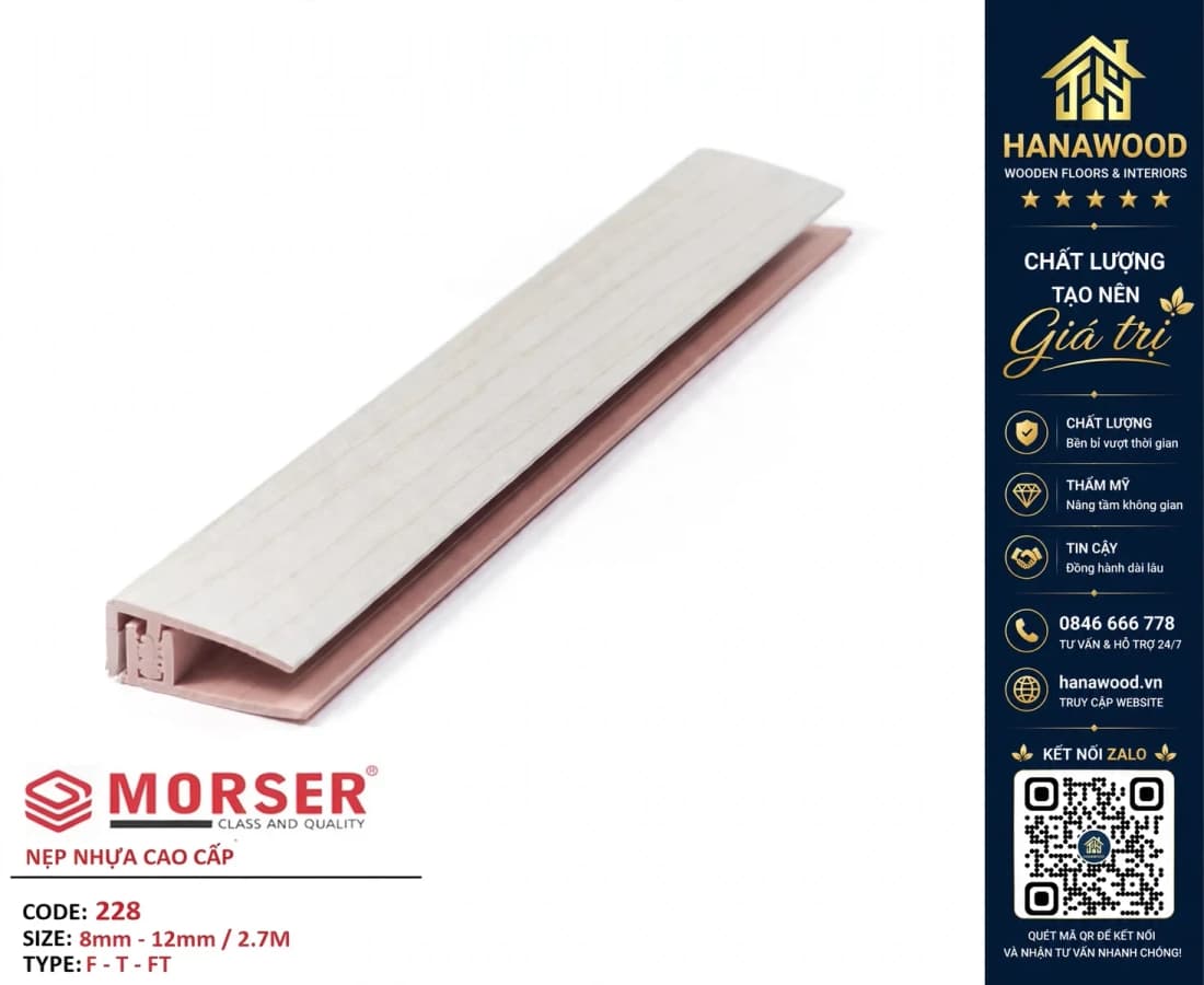 Nẹp Nhựa F Kết Thúc Sàn Gỗ Sàn Nhựa Morser 228