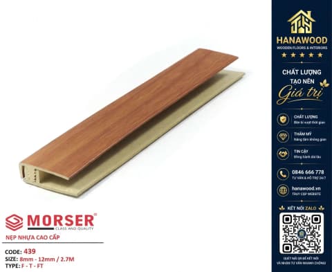 Nẹp F Kết Thúc Sàn Gỗ Sàn Nhựa Morser 439
