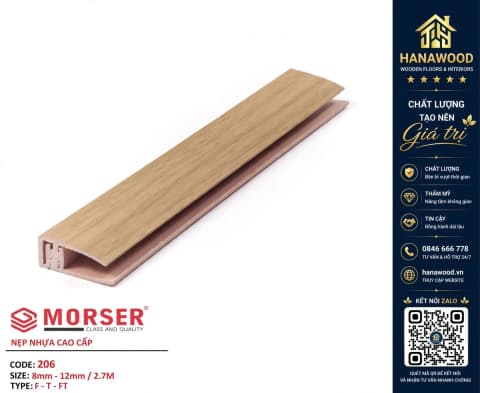 Nẹp Nhựa F Kết Thúc Sàn Gỗ Sàn Nhựa Morser 206