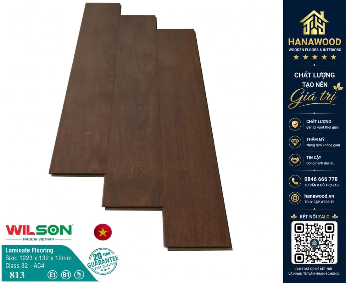 Sàn Gỗ Công Nghiệp Willson 813 Dày 12mm
