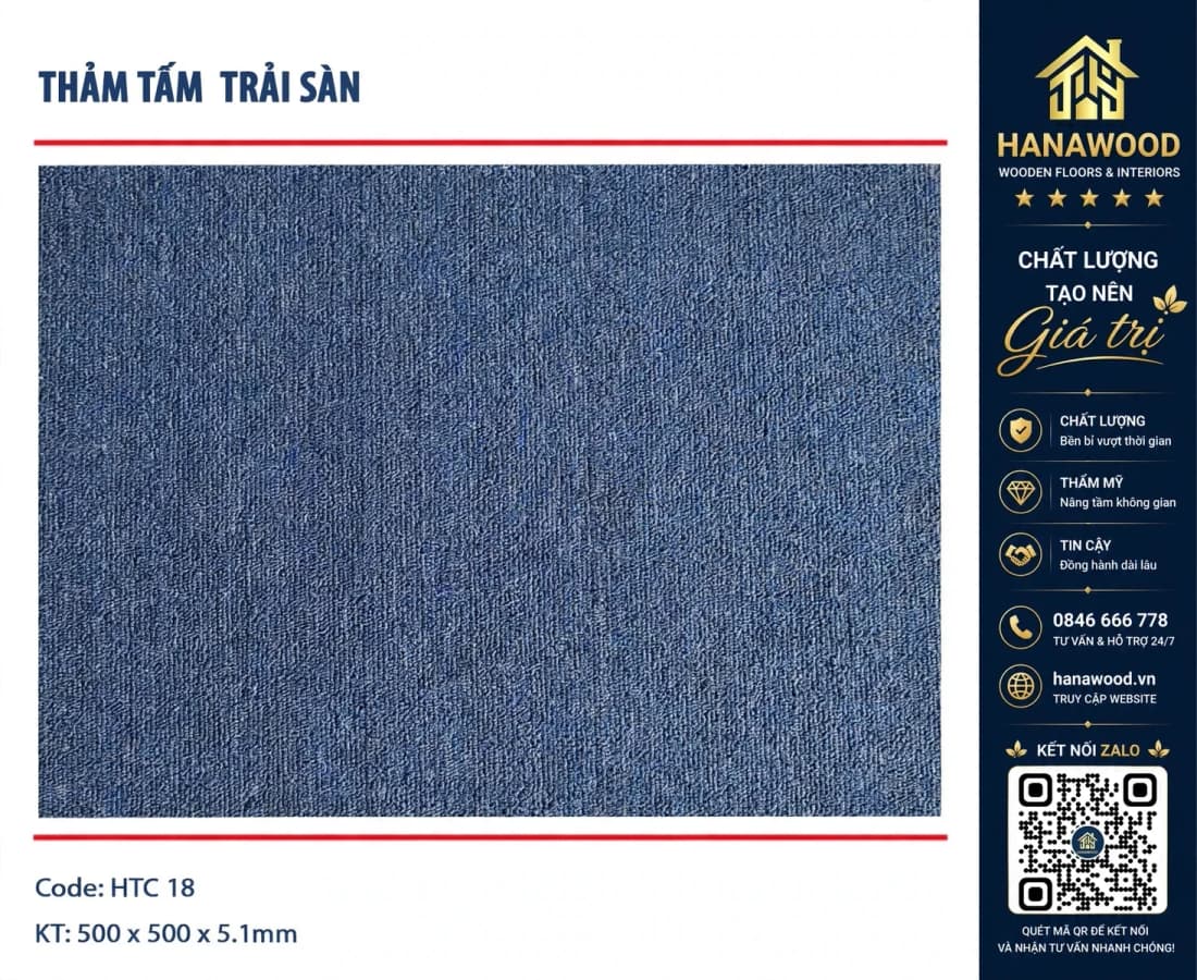 Tấm Thảm Trải Sàn Văn Phòng HTC 50x50 cm