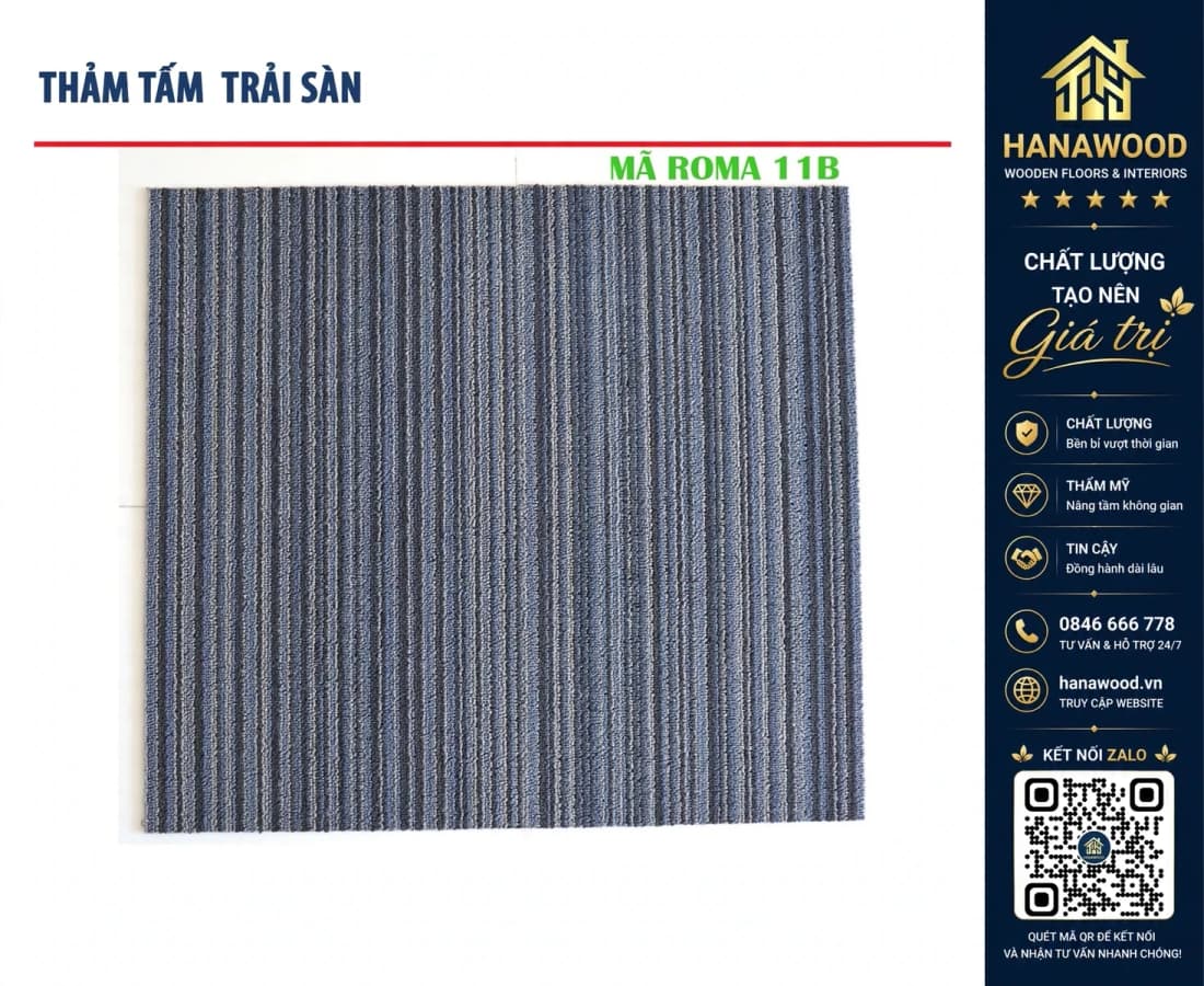 Thảm Tấm Trải Sàn Văn Phòng Roma 11B 50x50cm