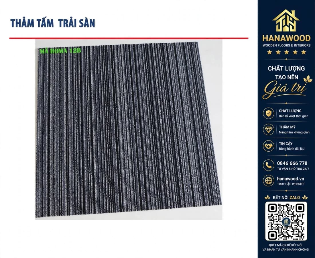 Tấm Thảm Trải Sàn Văn Phòng Roma 12B 50x50cm