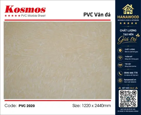 Ảnh 2 Tấm Nhựa Ốp Tường Nhựa PVC Giả Vân Đá Kosmos PVC2020
